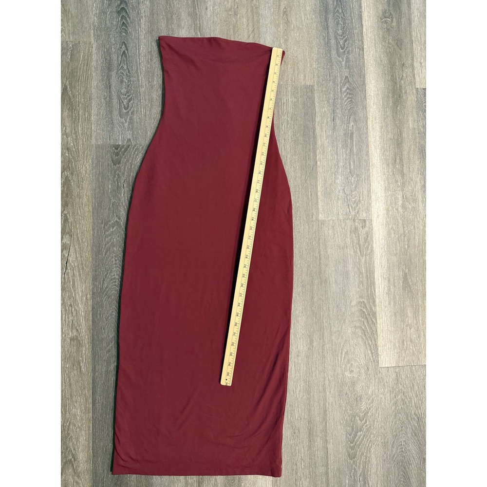 Aritzia strapless contour tube dress long burgundy double lined size M - Picture 4 of 10